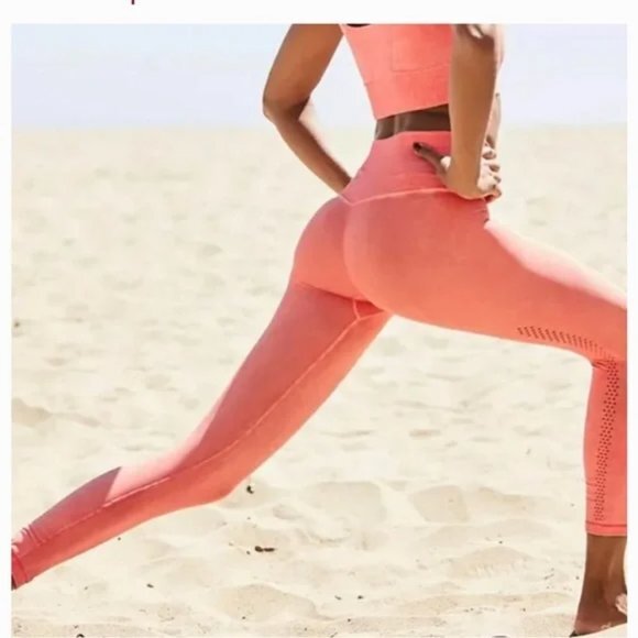 FP Movement by Free People Pants - NWOT FP Movement XS/S 7/8 High Rise Good Karma Leggings Orange Peach Free People